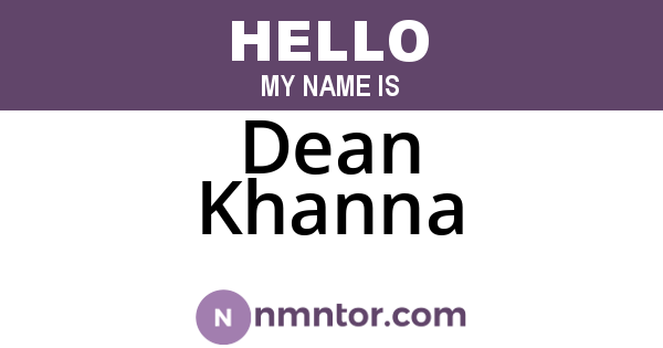 Dean Khanna