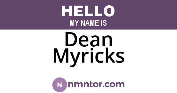 Dean Myricks
