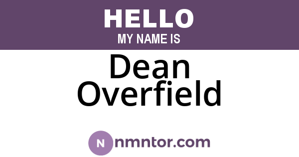 Dean Overfield