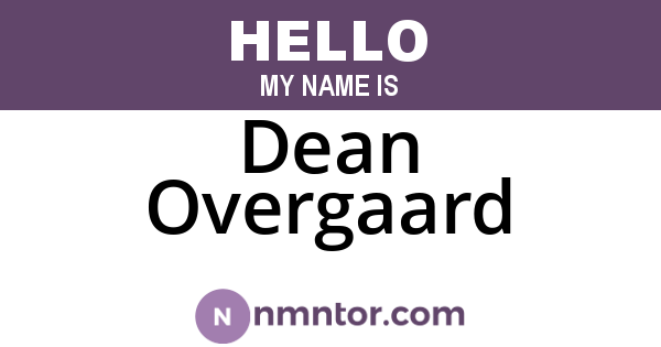 Dean Overgaard