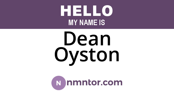 Dean Oyston