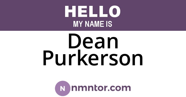 Dean Purkerson