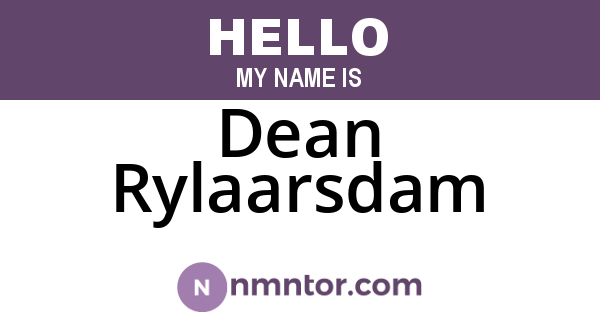 Dean Rylaarsdam