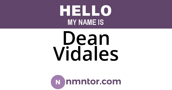 Dean Vidales
