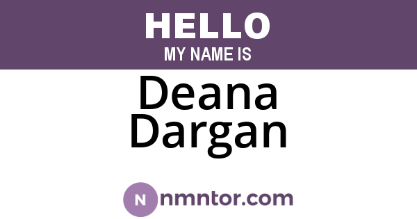 Deana Dargan