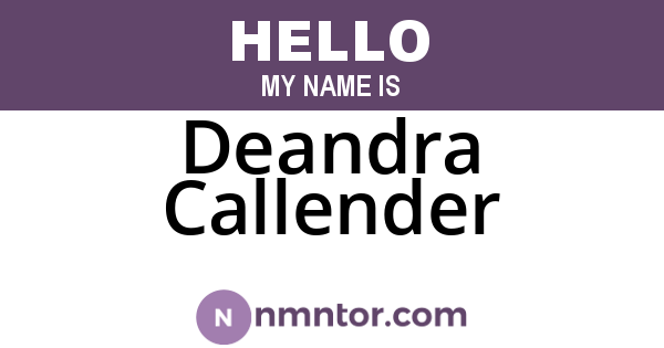 Deandra Callender