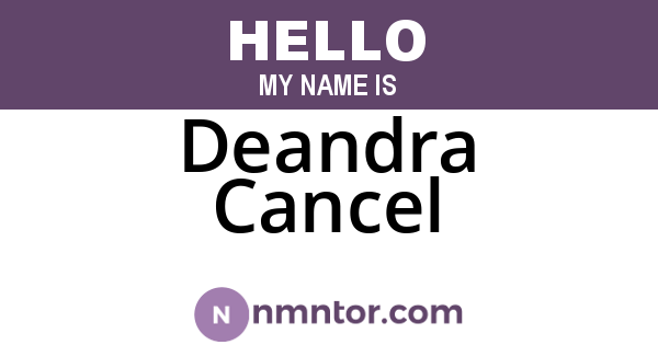 Deandra Cancel