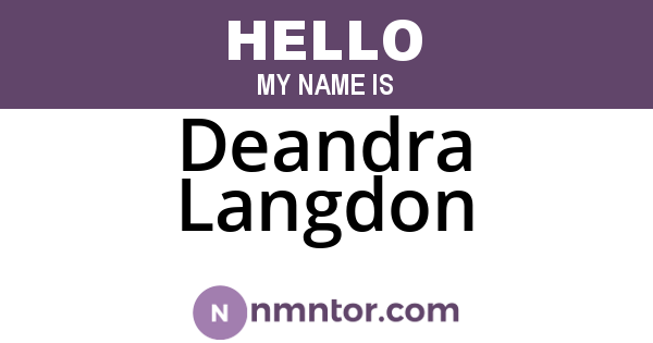 Deandra Langdon