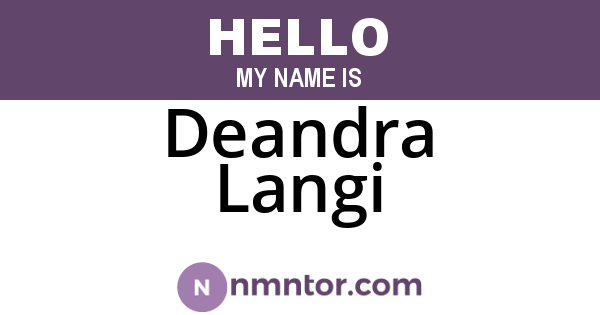 Deandra Langi