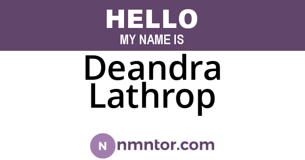 Deandra Lathrop