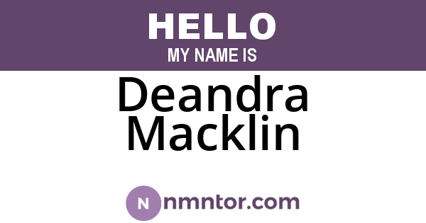 Deandra Macklin