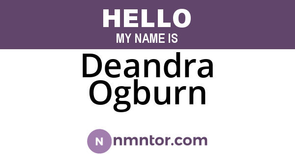 Deandra Ogburn