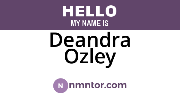 Deandra Ozley
