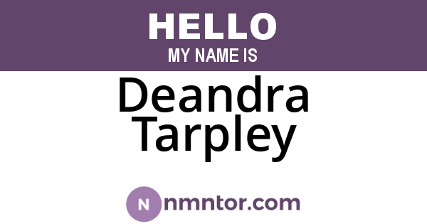 Deandra Tarpley