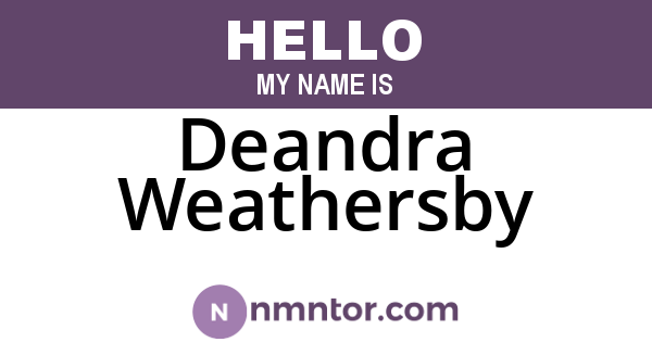 Deandra Weathersby