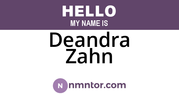 Deandra Zahn
