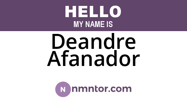 Deandre Afanador