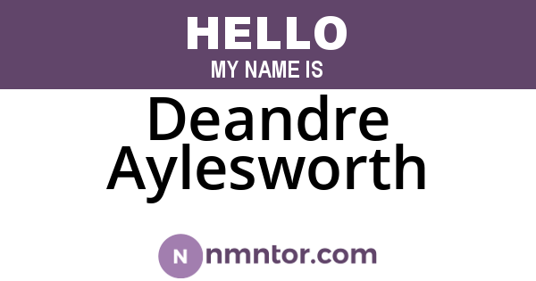 Deandre Aylesworth