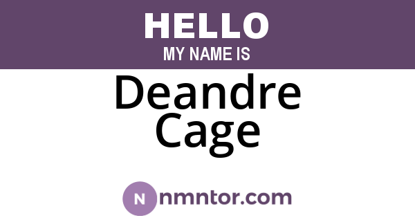 Deandre Cage