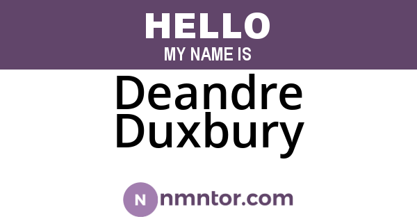 Deandre Duxbury