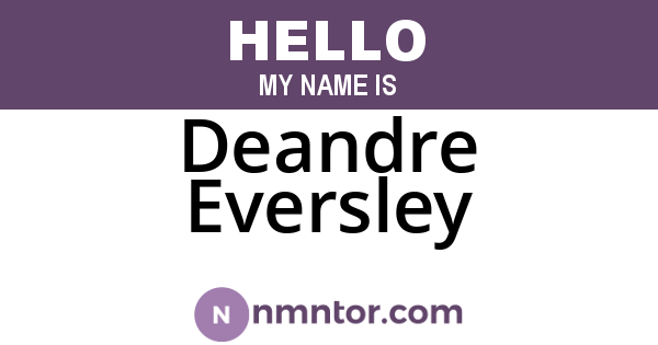 Deandre Eversley