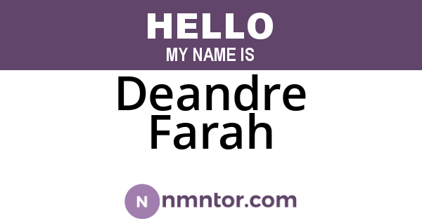 Deandre Farah