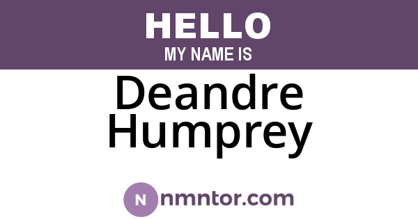 Deandre Humprey