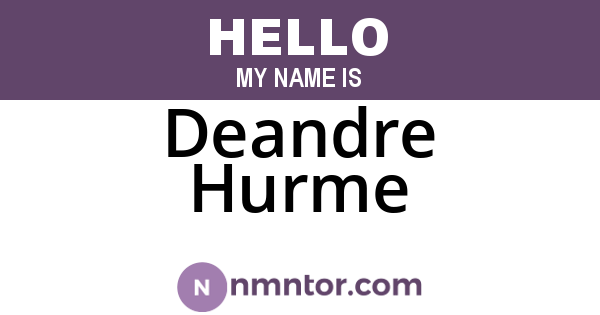 Deandre Hurme