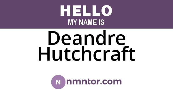 Deandre Hutchcraft
