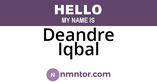 Deandre Iqbal