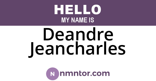 Deandre Jeancharles