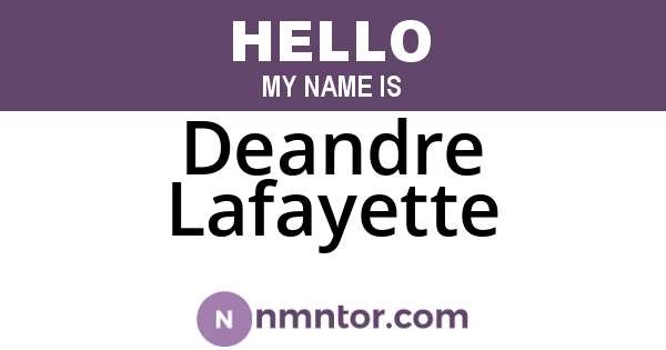 Deandre Lafayette