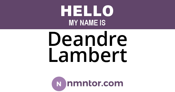 Deandre Lambert