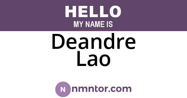 Deandre Lao