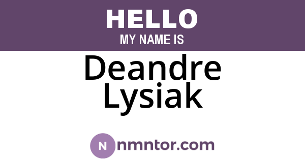 Deandre Lysiak