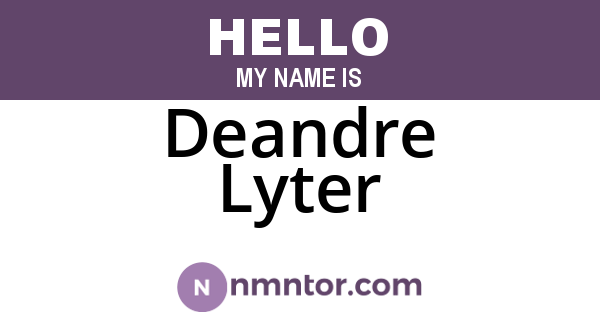 Deandre Lyter