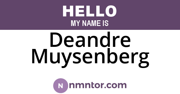 Deandre Muysenberg