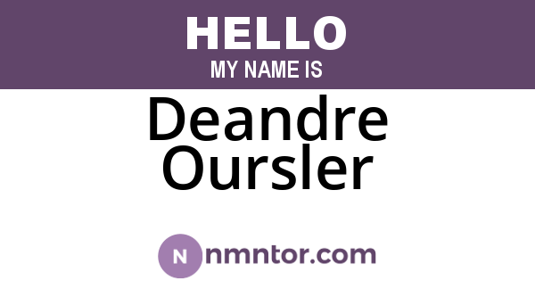 Deandre Oursler