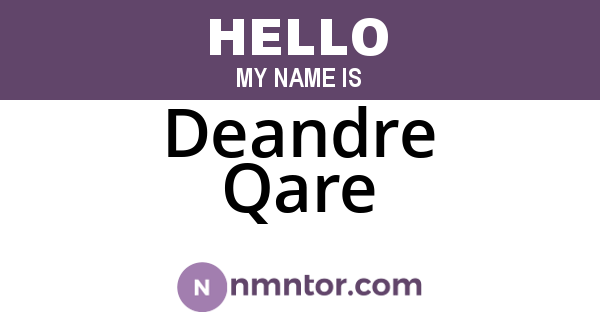 Deandre Qare