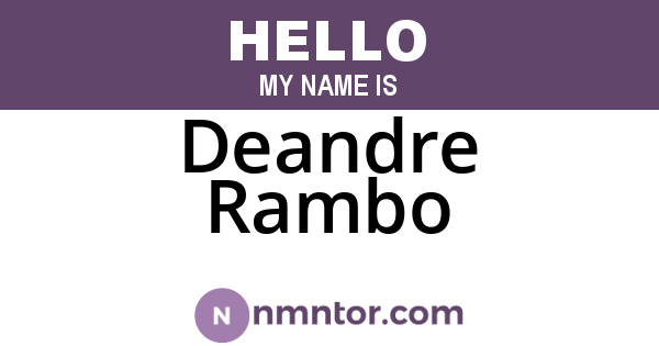 Deandre Rambo