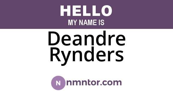 Deandre Rynders
