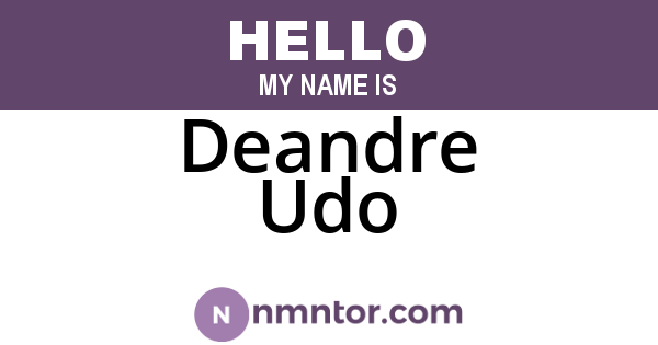 Deandre Udo