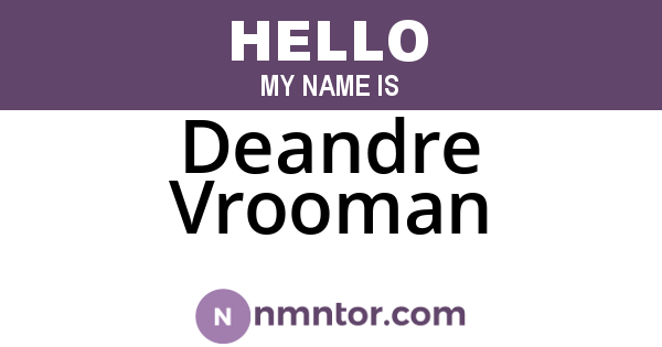 Deandre Vrooman