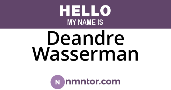Deandre Wasserman