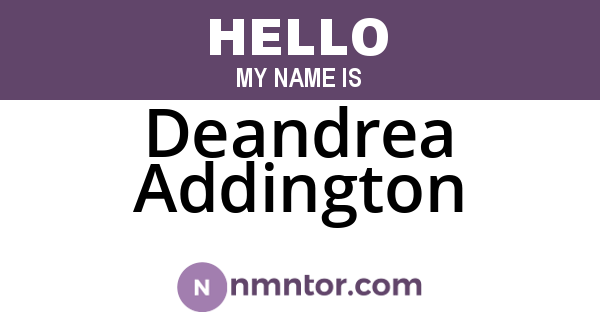 Deandrea Addington