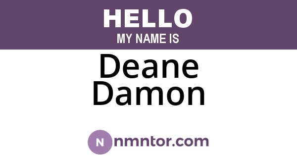Deane Damon