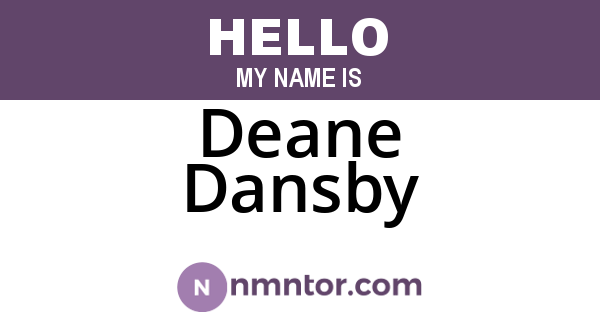 Deane Dansby
