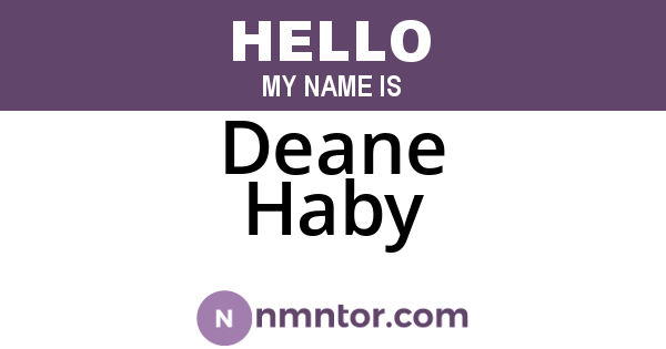Deane Haby
