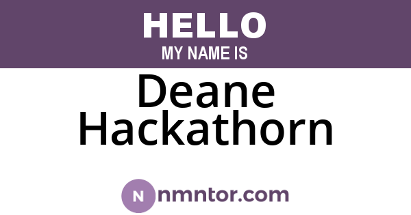 Deane Hackathorn