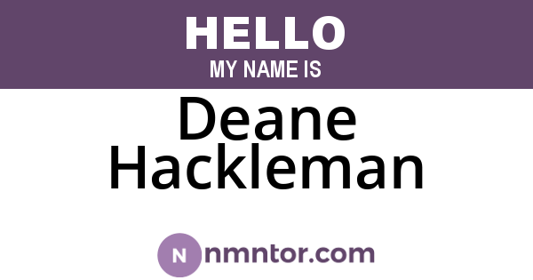 Deane Hackleman